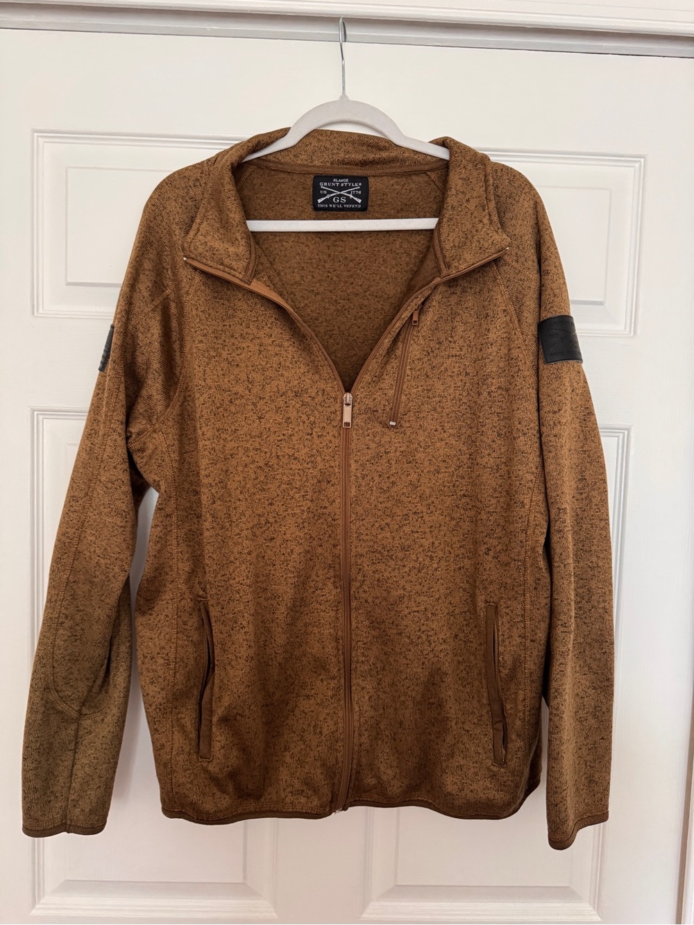 Grunt Style Men's Zip-Up Sweater Jacket - Brown